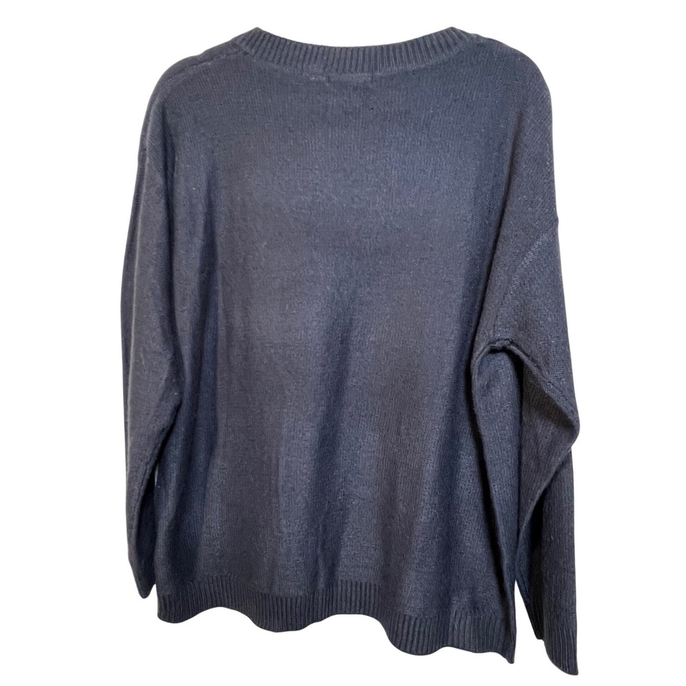 Brave Soul London Mens Navy Blue V-Neck Knit Sweater Pullover Size 18/XL